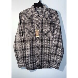WRANGLER Men's Shirt Retro Premium Western Cowboy Pearl Snap NEW Size LT